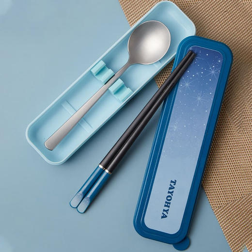 【6F】多样屋可折叠筷子便携式餐具旅行筷子盒合金套装筷子勺子套装上班族学生餐具一人食家用外带筷子单人装 浩天安心便携勺筷二件套 商品图6