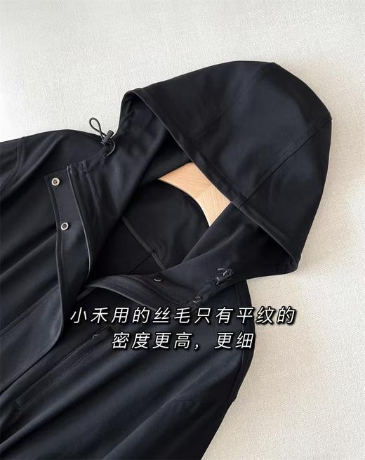 小禾同款含羊毛丝精纺连帽抽绳休闲OL同步外套夹克 商品图13