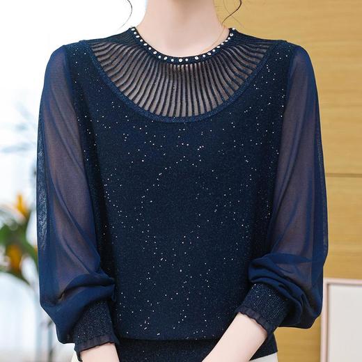 蕾丝拼接设计感休闲百搭羊毛针织衫CC-28-1337 商品图3