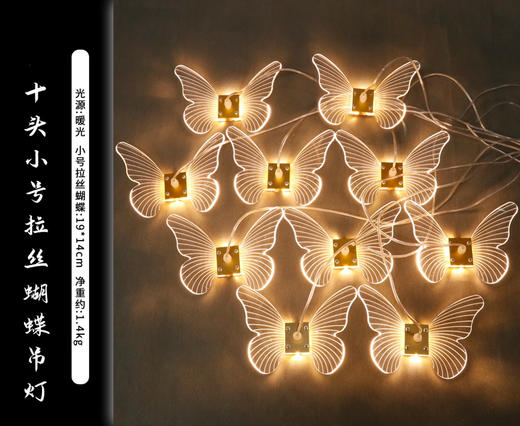 10头小拉丝蝴蝶灯串（运费自理） 商品图0