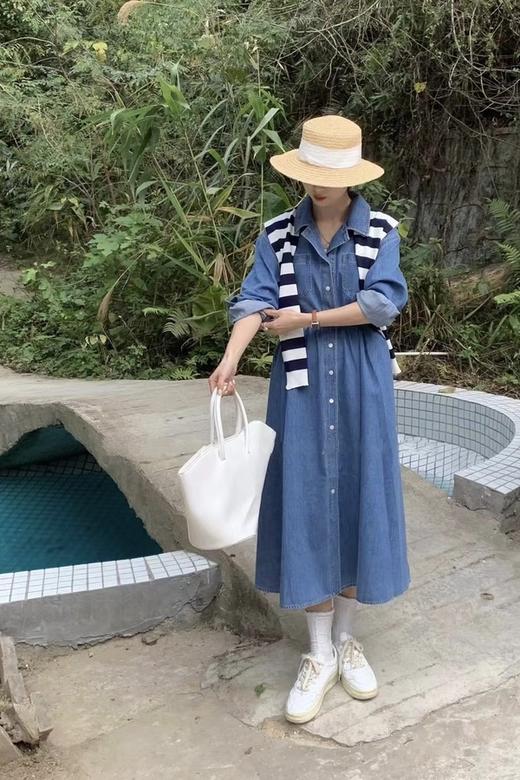 amadella 收腰牛仔polo领连衣裙 17951 商品图0