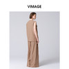 VIMAGE纬漫纪工装风卡其色圆领宽松无袖背心马甲上衣夏季新款V2313954 商品缩略图4