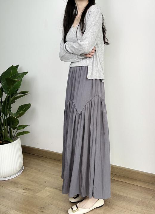 高腰花瓣褶皱半身裙 商品图3