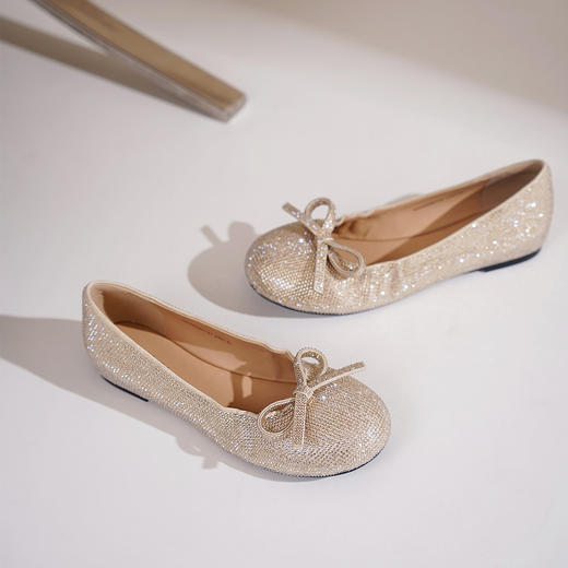 Westory2025年春季圆头满钻平跟休闲通勤百搭浅口单鞋W25AE59071 商品图3