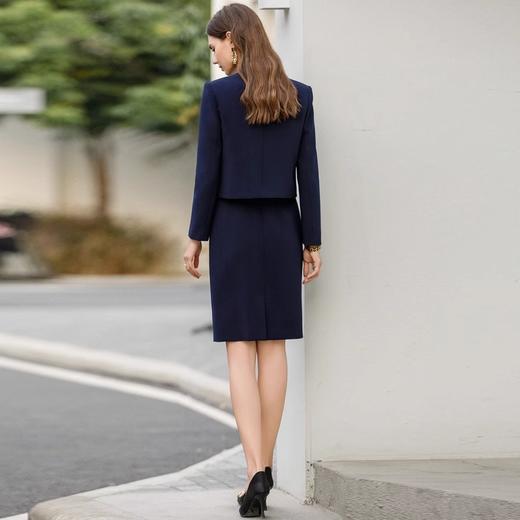 IWY/春季新款藏青色西装套装女高端气质英伦风收腰内搭职业连衣裙C1968+Q1071 商品图4