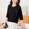 CC 17-2556冰丝针织衫t恤薄款中袖上衣宽松 商品缩略图1