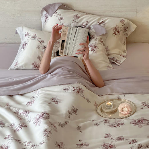 自然醒花卉60支天丝数码印花夏被四件套高级夏季可水洗莱赛尔凉感薄款空调被夏被子TD 商品图11
