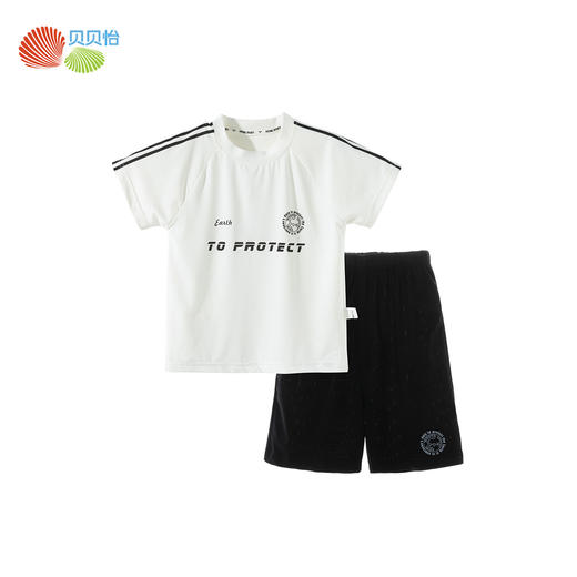 贝贝怡25夏季新款男童户外运动风凉感短袖T恤冰感宽松透气短裤休闲套装ZB2ET025 商品图12