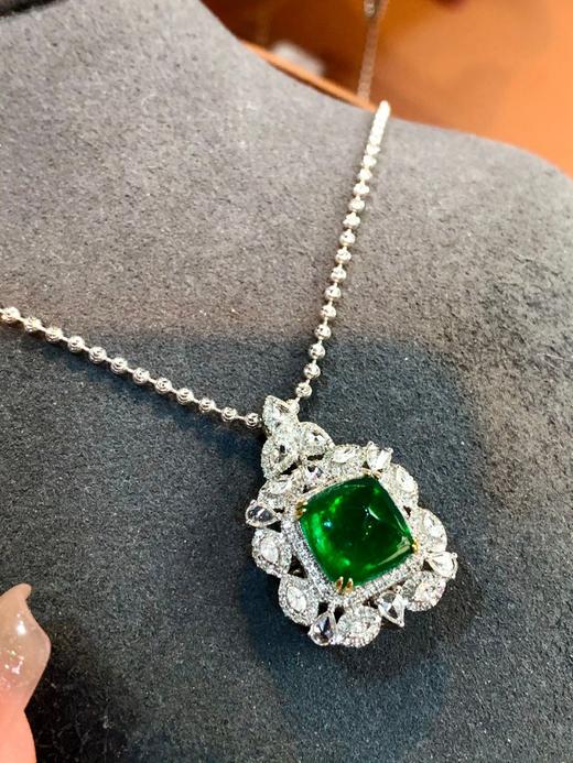 4ct糖塔祖母绿戒指吊坠 商品图2
