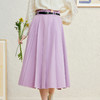 两三事 万重山海 2025春季新款百搭紫色压褶a字裙高腰半身裙 商品缩略图1
