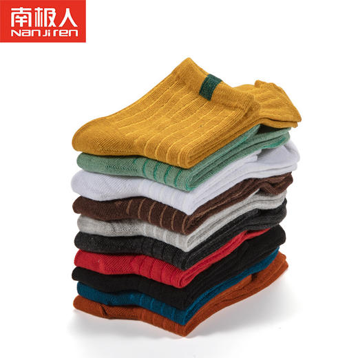 【29.8元10双】南极人精梳棉女袜盒装中筒袜素色现货纯色短袜吸汗透气棉袜子34-39 商品图5