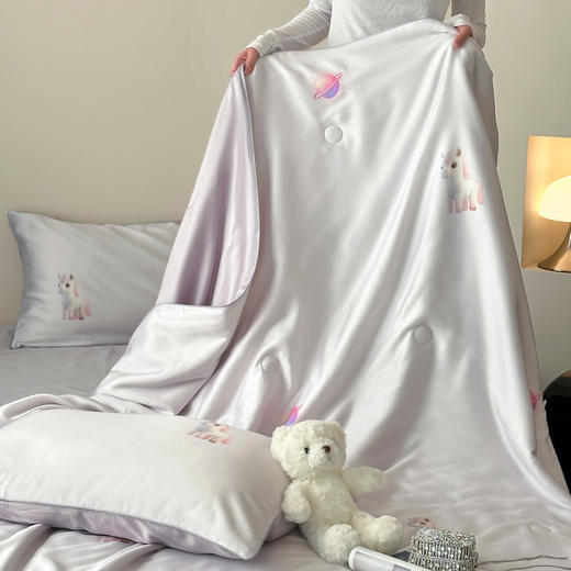 自然醒卡通60支天丝数码印花夏被四件套莱赛尔纤维凉感夏被薄款丝滑裸睡空调被可水洗TD 商品图10