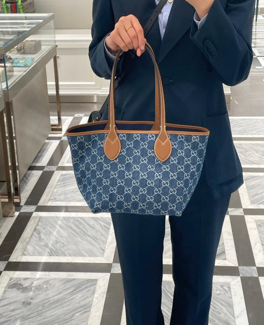 牛仔丹宁双面托特 商品图0