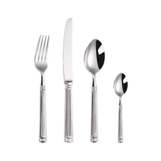 304不锈钢刀叉勺罗马柱西餐餐具套装高档餐厅家用牛排刀甜品勺叉罗马镜面原色红色礼盒4件套1人用套装 商品图2