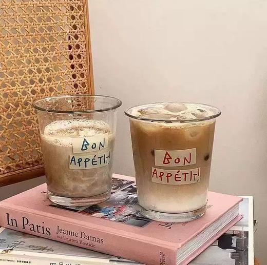 玻璃咖啡杯   冰美式杯子家用水杯高颜值英文字母拿铁牛奶杯饮料酒杯3.198 商品图1