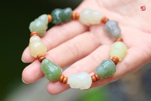 和田玉多宝【招财貔貅】手串 商品图2