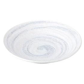 日本进口西庵窑粗雕白波9.0盘