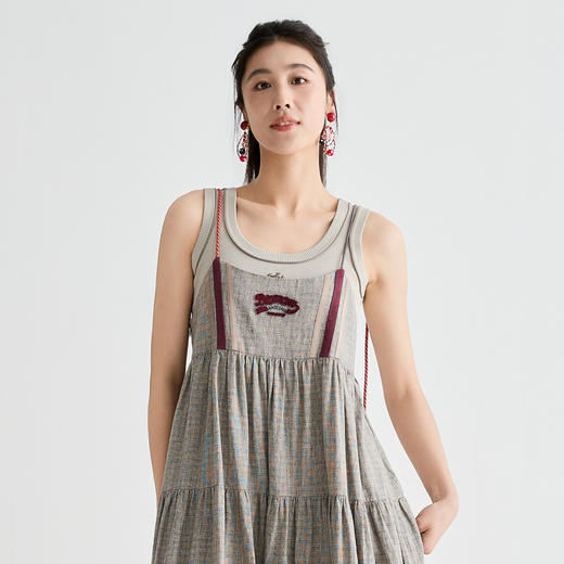 谜底针织衫无袖女2025夏季新品复古文艺紧身H型短背心252MZ0878 商品图1