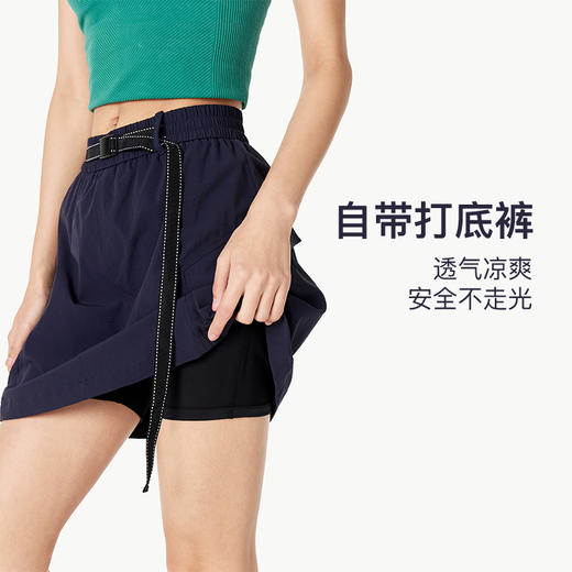 Leorrey/乐拉休闲复古简约宽松高腰防水防晒工装跑步运动短裙 商品图1