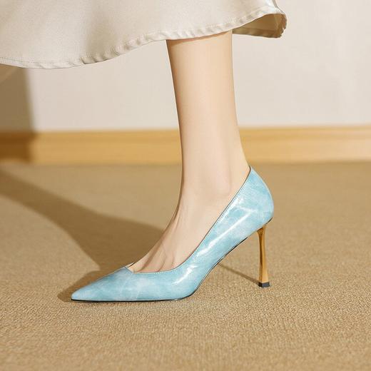 【预售7天】时尚简约时装女鞋春季新款尖头气质细跟牛漆皮高跟鞋HY&M1091-1 商品图0