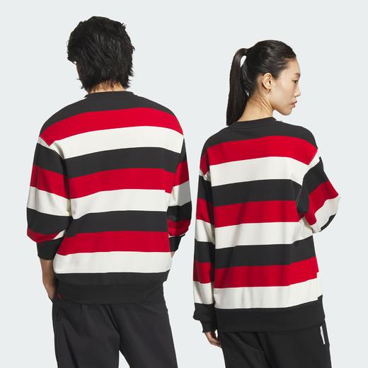 Adidas阿迪达斯CNY STRIPE SWEATSHIRT 蛇年情侣款法式毛圈布撞色运动宽松卫衣套头衫JZ4201 商品图2