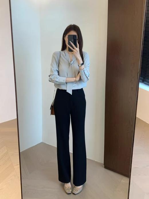 早春飘带蝴蝶结优雅垂感OL衬衫 商品图8