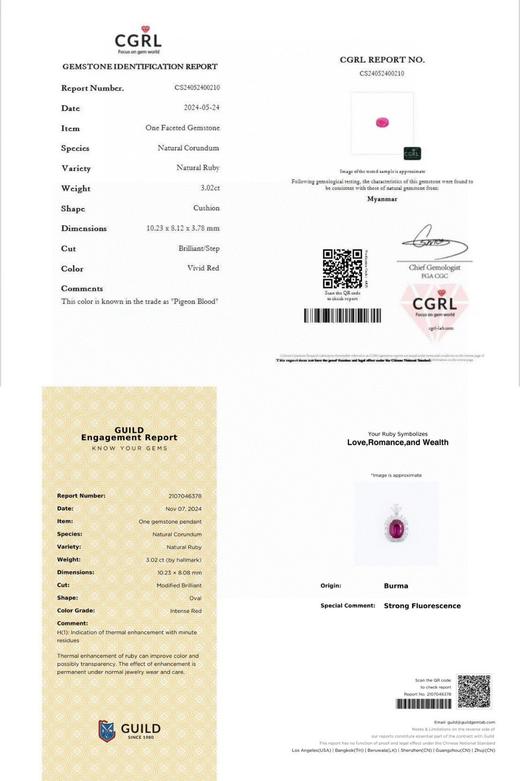 3.02ct刻面红宝石吊坠 商品图4