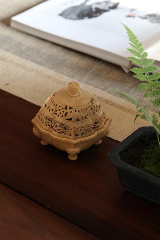 六棱连理纹香炉°黄杨木 商品图6