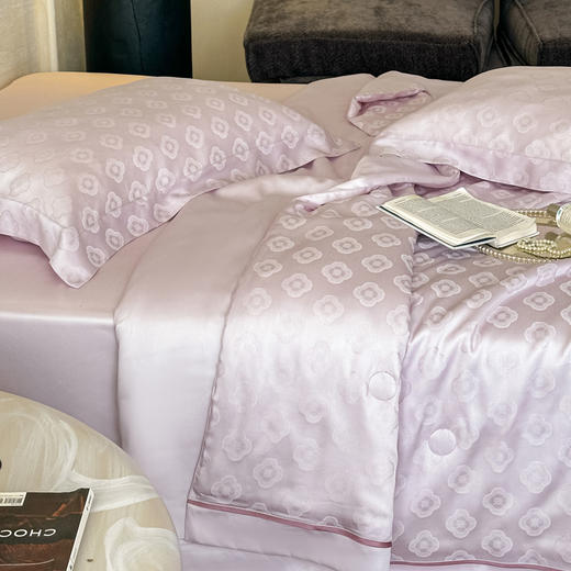 自然醒60支天丝提花烫钻刺绣夏被四件套兰精莱赛尔可机洗冰丝被芯丝滑裸睡TD 商品图3