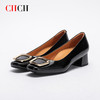CHCH平衡鞋2025春夏新款牛漆皮粗跟女浅口单鞋不累脚CP1B5131 商品缩略图2