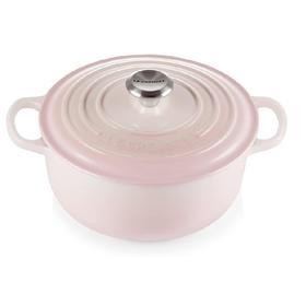 法国进口（Le Creuset）酷彩铸铁锅圆形20cm2.4L贝壳粉色