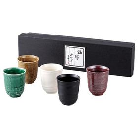 日本进口西庵窑五彩茶杯套装