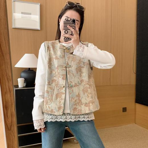 重工植绒立体老钱风百搭马甲 商品图0