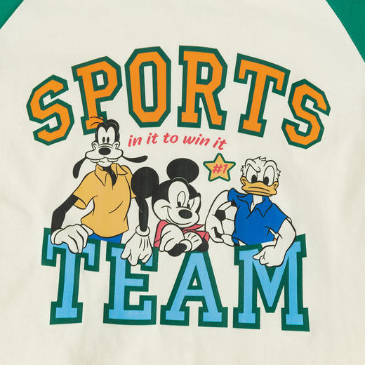 迪士尼【5A抑菌】25夏季新款男童插肩袖T恤卡通米奇撞色短袖打底衫ZD2ES025* 商品图14