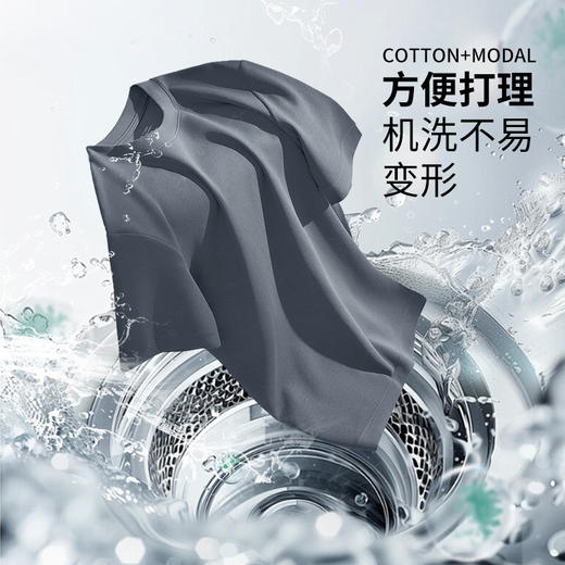 【大牌专柜品质】男士兰精莫代尔棉商务休闲短袖  斜纹提花纯色抗皱通勤T恤 商品图2