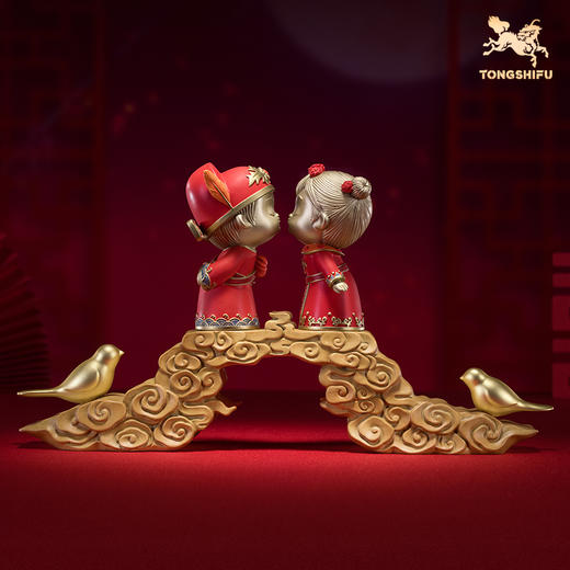 铜师傅《喜结连理》客厅桌面铜摆件 家居装饰品 结婚礼物 商品图0
