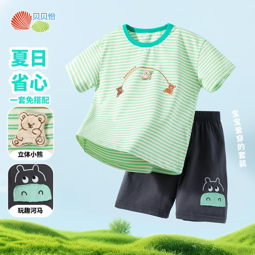 【网眼透气凉感套装】25夏季新款男童冰感T恤短袖宽松短裤套装 商品图14