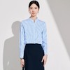 IWY/蓝白竖条纹衬衣女春季新款长袖正肩上衣高级感穿搭通勤女装1024B009+243033S1 商品缩略图3