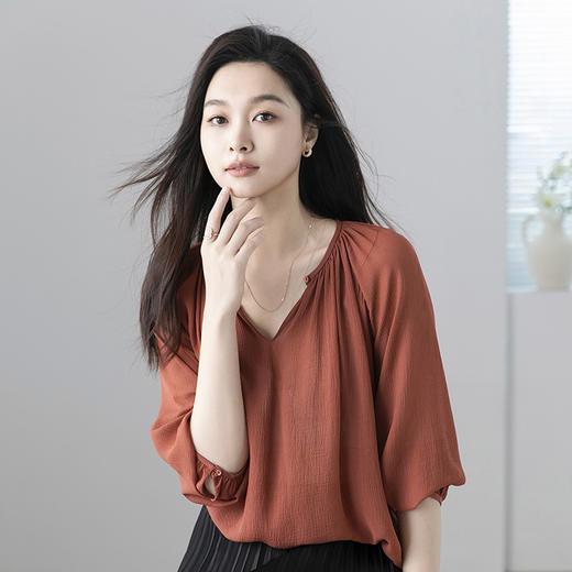 火桐hooton双向顺纡绉长袖上衣YT2097 商品图3