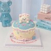 粉蓝系卡通小动物蛋糕-低糖处理无添加 商品缩略图1