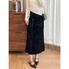 喜鹊竹叶直筒微A显瘦知性优雅丝绒半裙 商品缩略图1