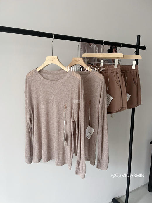 【OSMIC ARMIN拉夫燕麦长袖套装】整套属于婴幼儿的面料 上衣防晒又轻薄 短裤内里毛圈材质 实用性超强独一无二的燕麦色 商品图4