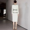 IWY/春季米白色长袖两件套女士职业装套装主持接拼小香风千金风西装裙CS2218 商品缩略图3