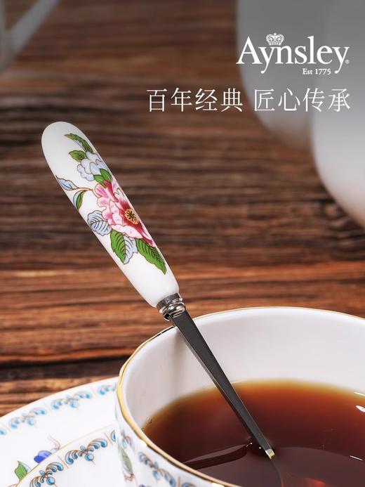【清仓特惠6.5折】英国Aynsley安斯丽雀鸟家用高档精致不锈钢咖啡搅拌西餐甜品勺叉红玫瑰叉勺套装 商品图1