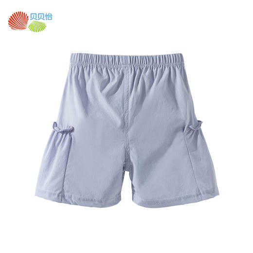 贝贝怡25夏季新款女童凉感短款时尚花边口袋休闲裤儿童百搭冰感五分裤ZB2EK003 商品图8