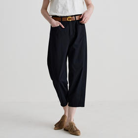 谜底休闲裤女2025夏季新品通勤柔弹百搭合身萝卜九分裤252MK0691