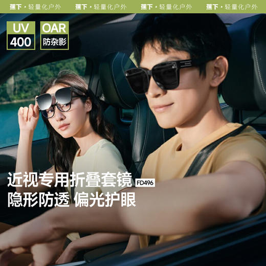 【云粉节】【2件8.5折】6楼蕉下方形大框折叠近视套镜（高桩头）FD496吊牌价269 商品图0