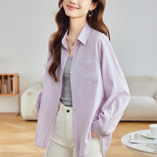 馥迦慵懒复古后开叉衬衫 商品图4