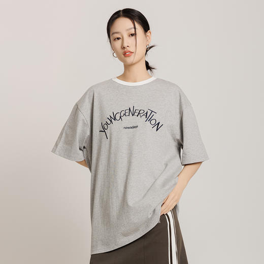 weyo夏季女宽松休闲字母印花T恤显瘦舒适透气短袖上衣多款百搭T恤任选 商品图5