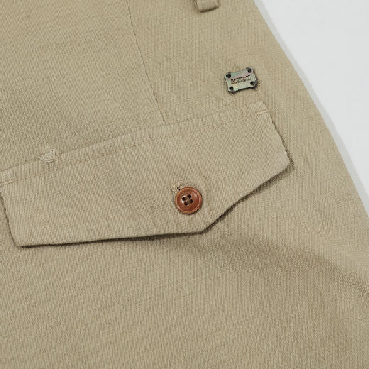 谜底短裤女2025夏新品百搭日常斜纹麻棉直筒裤合身裤子252MK0690 商品图3